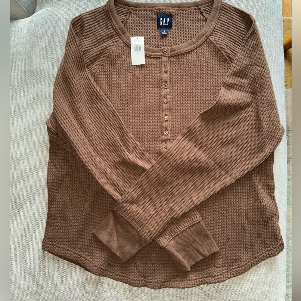 NWT Women’s Waffle Long Sleeve - Brown - Sz S